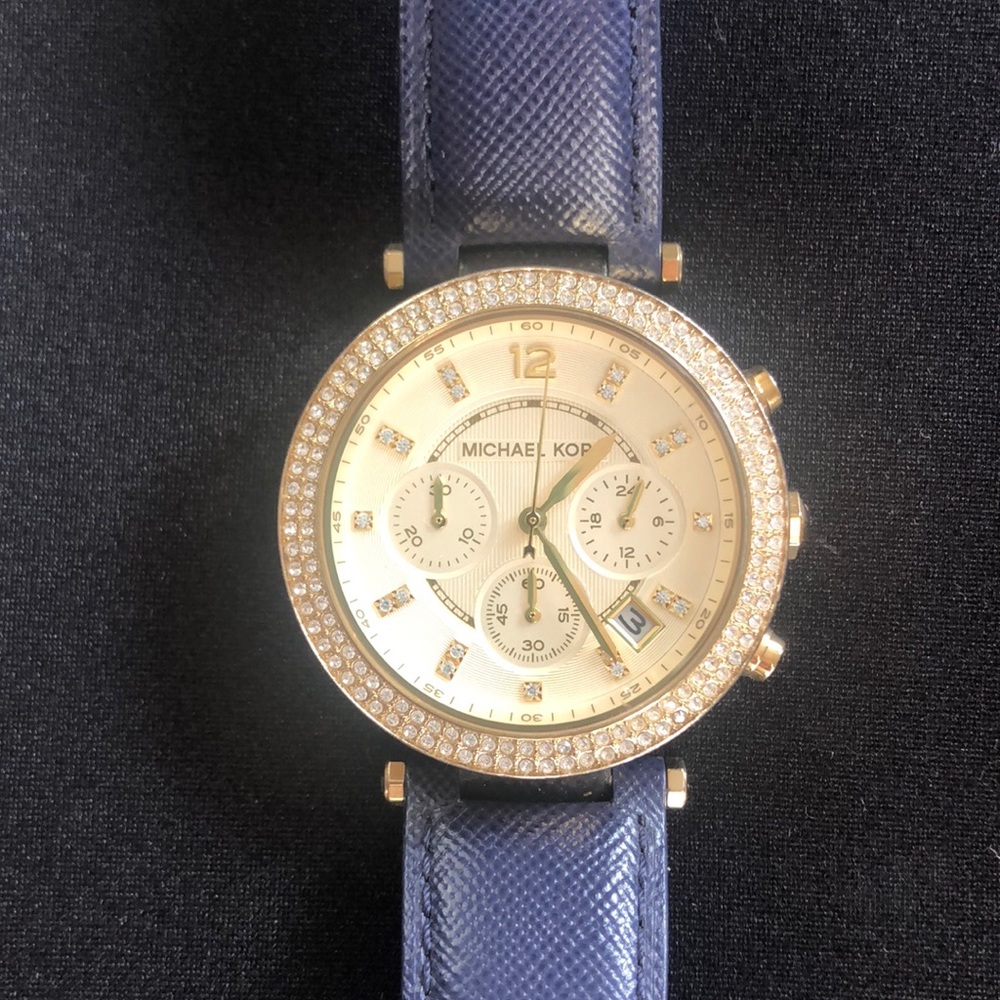 Navy and gold Michael Kors watch